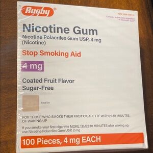 Rugby Nicotine Gum 4mg Stop Smoking Aid 100 pieces